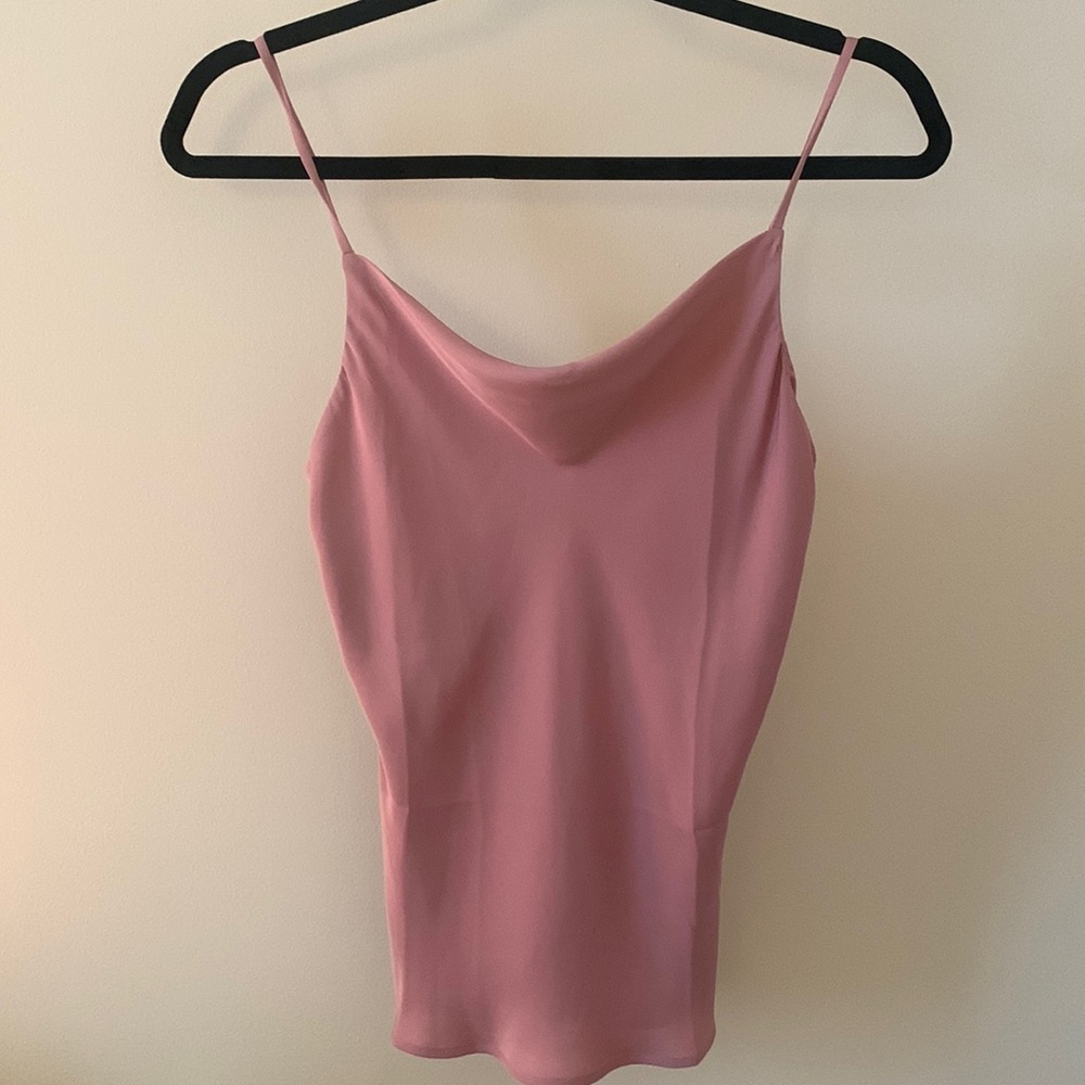 Pink satin top from loft- never worn. Tags on